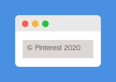 "© Pinterest 2020." black text in Pinterest 's website footer on a gray background