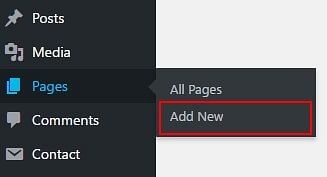 "Add New" button in WordPress admin panel.