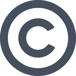 Gray "Copyright symbol" on a white background