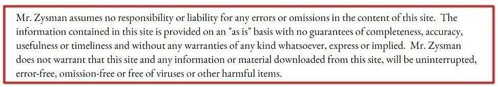 "Errors and omissions" disclaimer sample with red rectangular border.