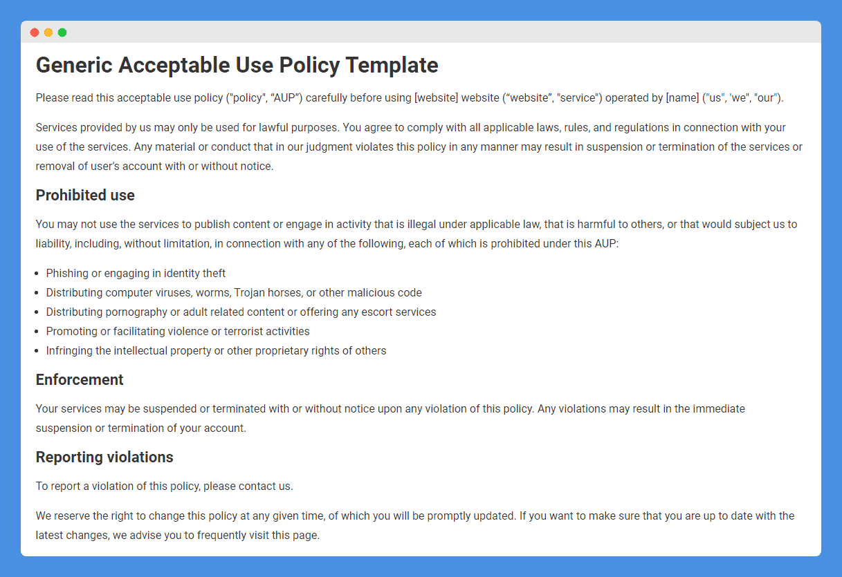 Acceptable Use Policy Template & Examples [Free Download]