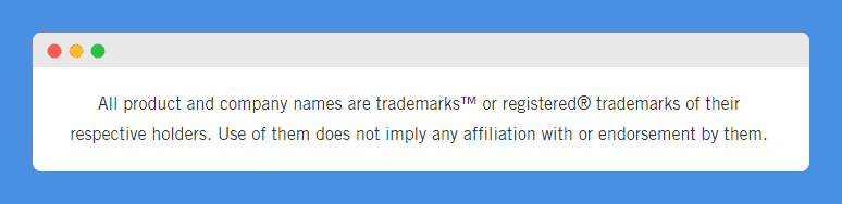 Trademark Disclaimer clause in Native Instrument's website on white background