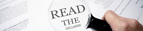 Magnified the word "Read the Disclaimer" using a magnifying glass