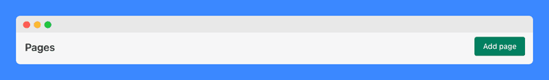 Add page button under Pages.