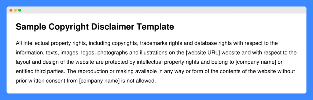 Sample advertising disclaimer template