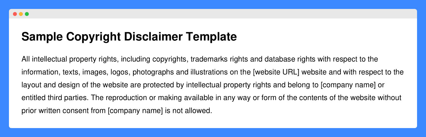 Sample advertising disclaimer template