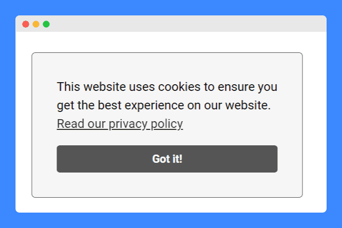 Privacy policy link in the cookie consent banner.