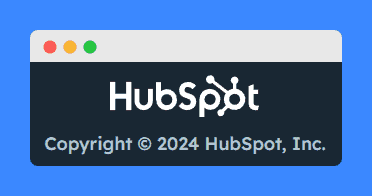 Copyright notice on HubSpot website footer.