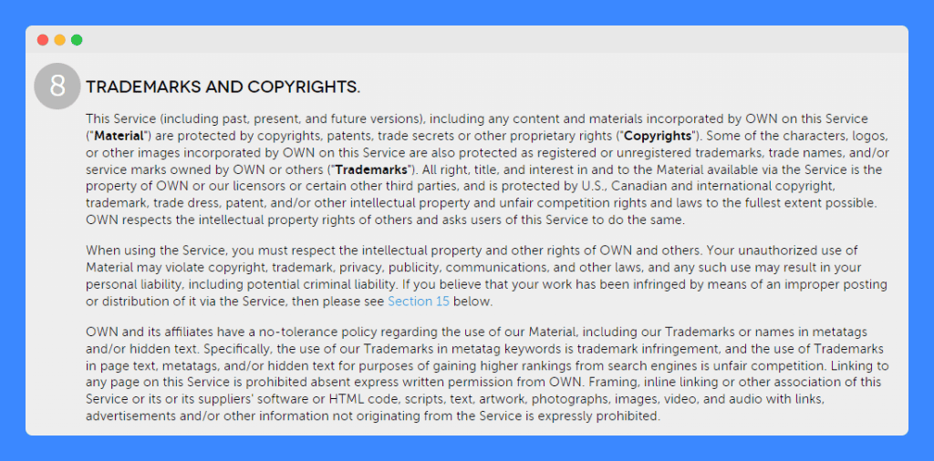 trademarks and copyrights