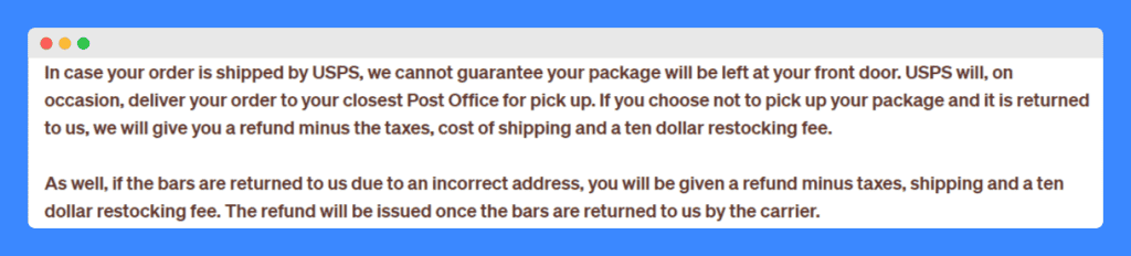 Love Good Fats' return and refund policy details.