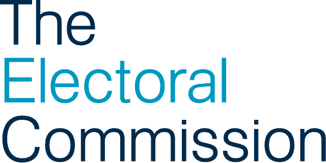 UK Electoral Commission's logo on a white background.