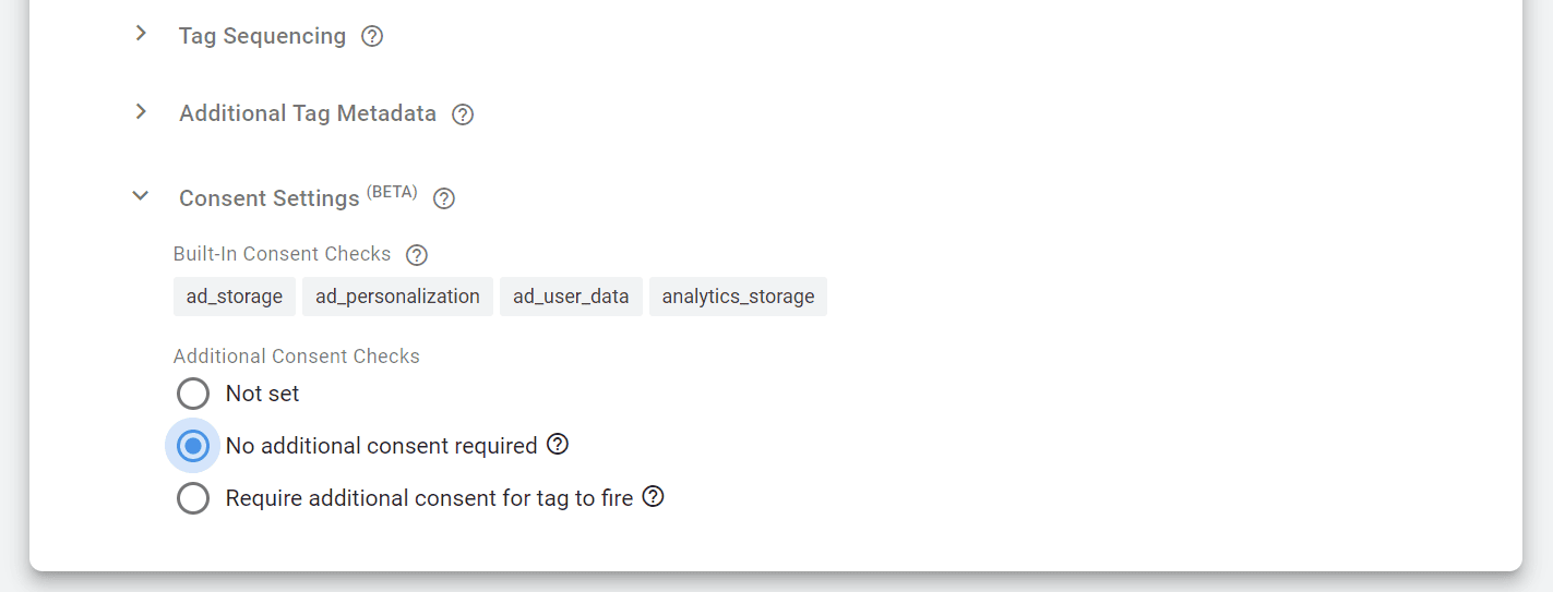 Build-in GTM tag consent checks