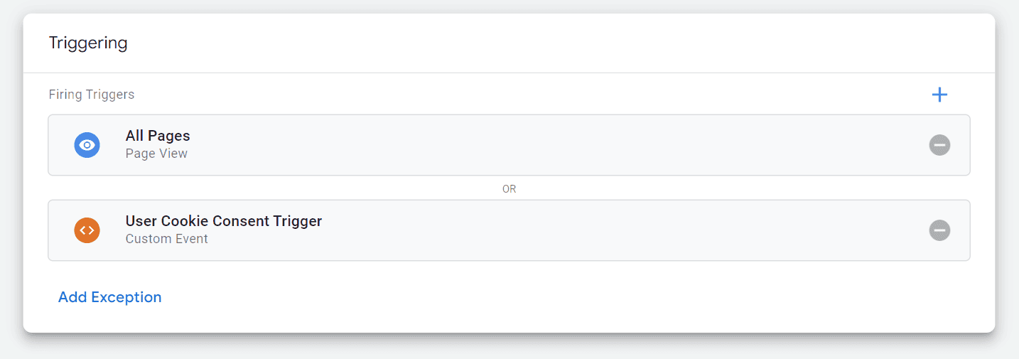 Custom GTM tag consent trigger