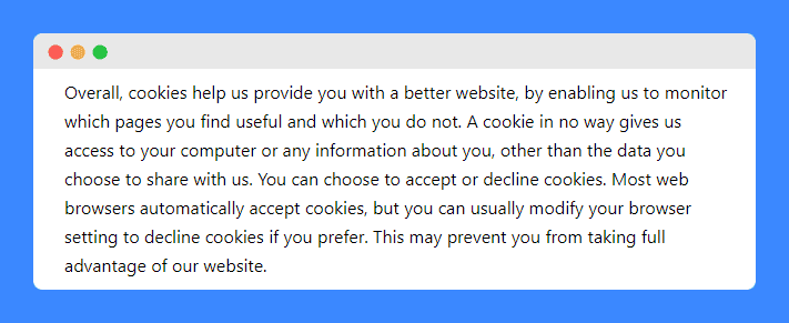 MistHub's cookie opt out information in their privacy policy on a white background.