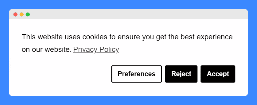 Qalo's cookie popup on a white background.