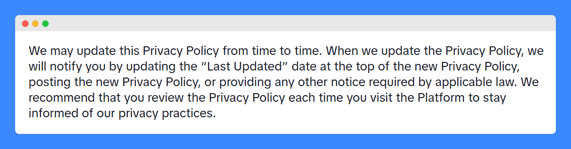 TikTok's privacy policy on a white background