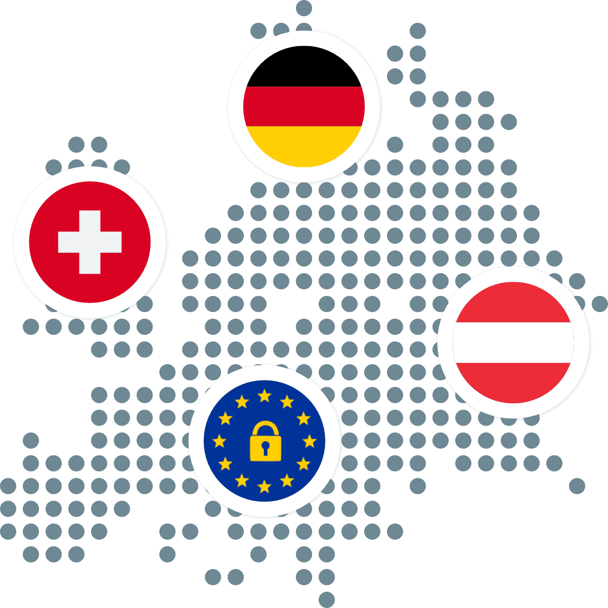 Map of EU countries with flags requiring Impressum